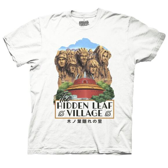 Naruto Shippuden Men's T Shirt The Hidden Leaf Village‎ Cotton White Medium NEW - Picture 1 of 5
